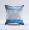 The Royal Blue and Silver Glowing Orbs of Light ink-Fuzed Decorative Throw Pillow