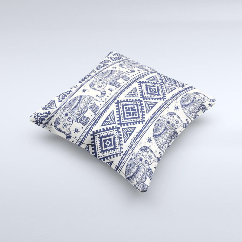 The Sacred Elephant Pattern ink-Fuzed Decorative Throw Pillow