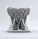 The Sacred Ornate Elephant ink-Fuzed Decorative Throw Pillow