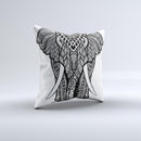 The Sacred Ornate Elephant ink-Fuzed Decorative Throw Pillow