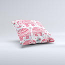 The Sacred Red Elephant and Polkadots ink-Fuzed Decorative Throw Pillow