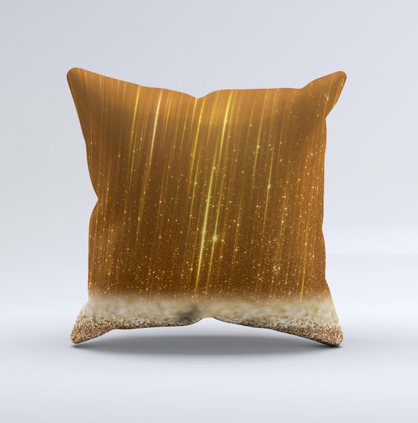 The Scratched Gold Streaks ink-Fuzed Decorative Throw Pillow