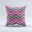 Scratched Vintage Chevron Surface  Ink-Fuzed Decorative Throw Pillow