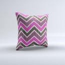 Scratched Vintage Chevron Surface  Ink-Fuzed Decorative Throw Pillow