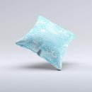Seamless Blue Waves  Ink-Fuzed Decorative Throw Pillow