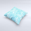 Seamless Blue Waves  Ink-Fuzed Decorative Throw Pillow