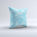 Seamless Blue Waves  Ink-Fuzed Decorative Throw Pillow