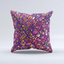 Shards of Neon Color  Ink-Fuzed Decorative Throw Pillow