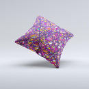 Shards of Neon Color  Ink-Fuzed Decorative Throw Pillow