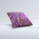 Shards of Neon Color  Ink-Fuzed Decorative Throw Pillow