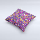 Shards of Neon Color  Ink-Fuzed Decorative Throw Pillow