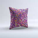 Shards of Neon Color  Ink-Fuzed Decorative Throw Pillow