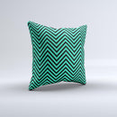 Sharp Chevron Black and Mint Green  Ink-Fuzed Decorative Throw Pillow