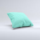Sharp Chevron White and Mint Green  Ink-Fuzed Decorative Throw Pillow