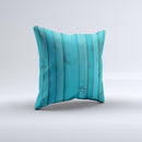 Signature Blue Wood Planks Ink-Fuzed Decorative Throw Pillow