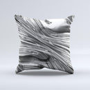 Silver Liquid Mercury  Ink-Fuzed Decorative Throw Pillow