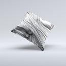 Silver Liquid Mercury  Ink-Fuzed Decorative Throw Pillow