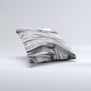 Silver Liquid Mercury  Ink-Fuzed Decorative Throw Pillow
