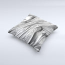 Silver Liquid Mercury  Ink-Fuzed Decorative Throw Pillow