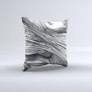 Silver Liquid Mercury  Ink-Fuzed Decorative Throw Pillow