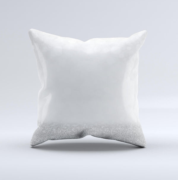 The Silver and White Unfocused Sparkle Orbs ink-Fuzed Decorative Throw Pillow