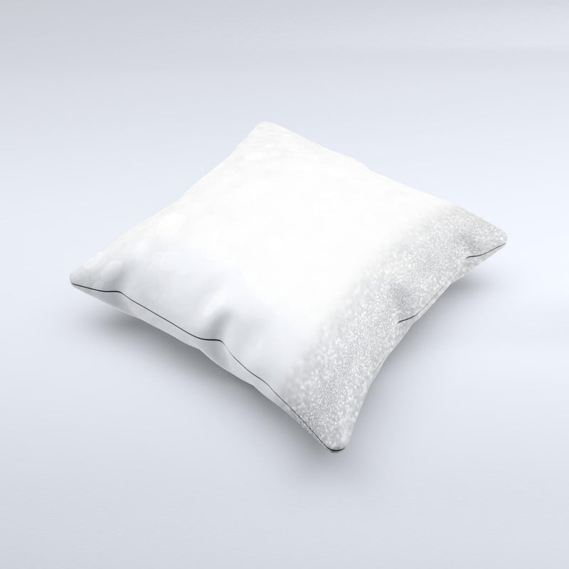 The Silver and White Unfocused Sparkle Orbs ink-Fuzed Decorative Throw Pillow