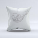 Simple Vintage Bird on a String  Ink-Fuzed Decorative Throw Pillow