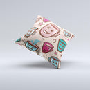 Smiley Coffee Mugs  Ink-Fuzed Decorative Throw Pillow