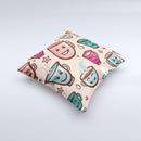 Smiley Coffee Mugs  Ink-Fuzed Decorative Throw Pillow