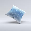 Snowy Blue Paper Scene  Ink-Fuzed Decorative Throw Pillow