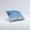Snowy Blue Paper Scene  Ink-Fuzed Decorative Throw Pillow