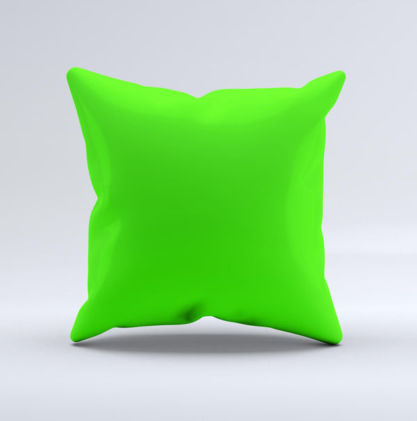 Solid Lime Green V2  Ink-Fuzed Decorative Throw Pillow