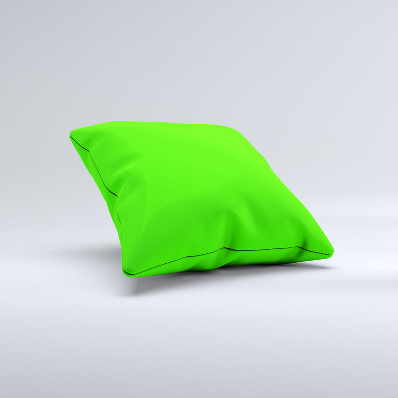 Solid Lime Green V2  Ink-Fuzed Decorative Throw Pillow