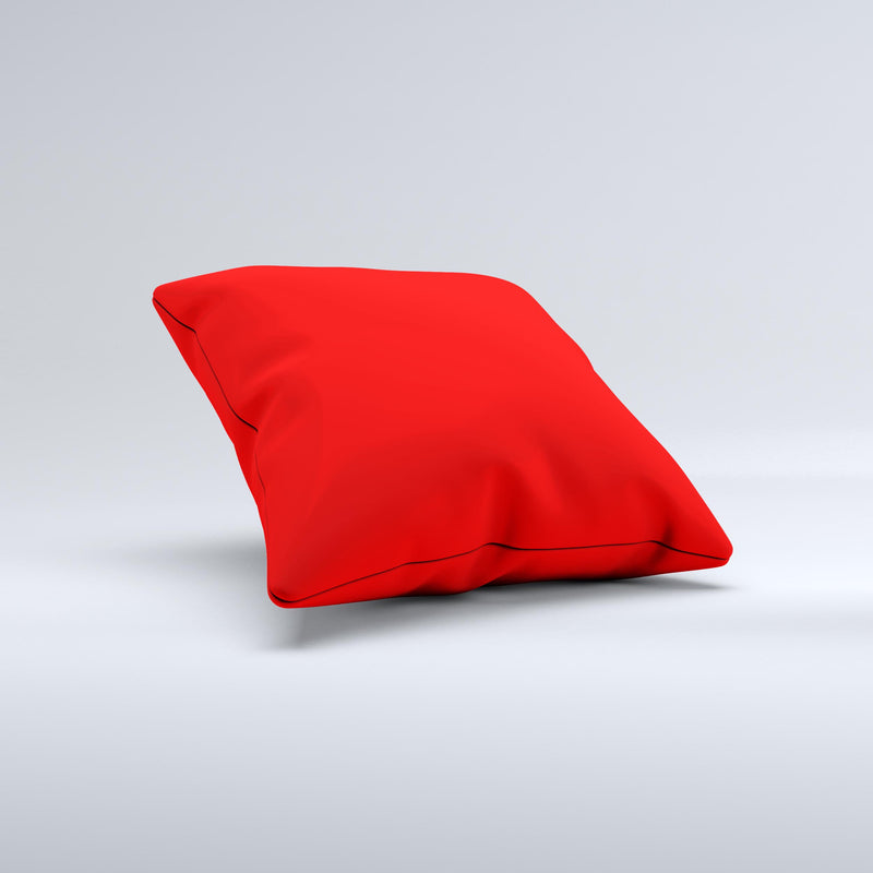 Solid Red  Ink-Fuzed Decorative Throw Pillow