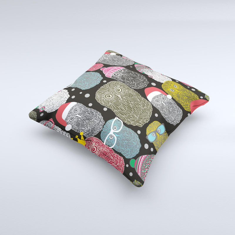 The Spaced Out Owls ink-Fuzed Decorative Throw Pillow