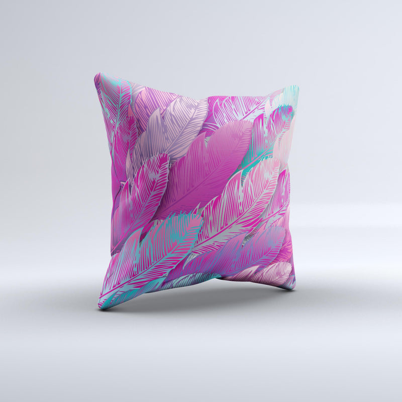 The Spectral Vector Feathers ink-Fuzed Decorative Throw Pillow
