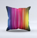 Straight Abstract Vector Color-Strands  Ink-Fuzed Decorative Throw Pillow