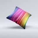 Straight Abstract Vector Color-Strands  Ink-Fuzed Decorative Throw Pillow
