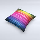 Straight Abstract Vector Color-Strands  Ink-Fuzed Decorative Throw Pillow