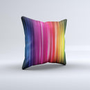 Straight Abstract Vector Color-Strands  Ink-Fuzed Decorative Throw Pillow