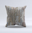 Straight Aged Wood Planks  Ink-Fuzed Decorative Throw Pillow