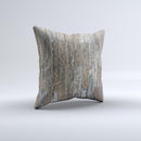 Straight Aged Wood Planks  Ink-Fuzed Decorative Throw Pillow