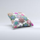 Striped Vector Flower Buttons  Ink-Fuzed Decorative Throw Pillow