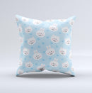 Subtle Blue & White Faced Cats  Ink-Fuzed Decorative Throw Pillow