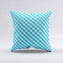 Subtle Blue & White Plaid  Ink-Fuzed Decorative Throw Pillow