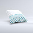 Subtle Blue & White Plaid with Polka Dots Ink-Fuzed Decorative Throw Pillow