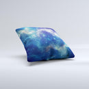 Subtle Blue and Green Nebula  Ink-Fuzed Decorative Throw Pillow