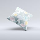 Subtle Gray & White Floral Illustration Ink-Fuzed Decorative Throw Pillow