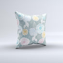 Subtle Gray & White Floral Illustration Ink-Fuzed Decorative Throw Pillow