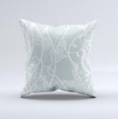 Subtle Green and White Lace Design  Ink-Fuzed Decorative Throw Pillow